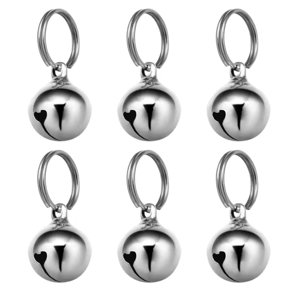Copper Pet Collar Bells Set 6PCS Bell Charms With Key Rings 0