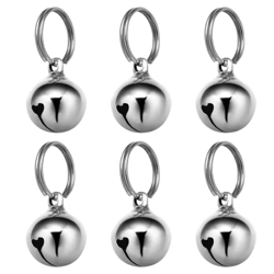 copper pet collar bells set – 6pcs bell charms with key rings