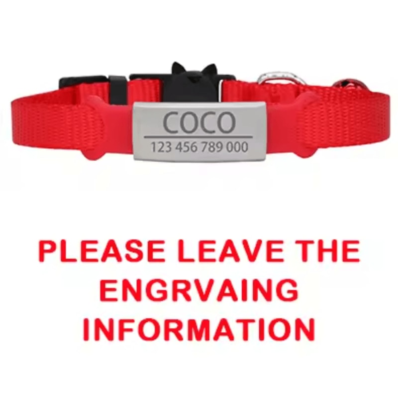 Personalized Engraved Breakaway Cat Collar Adjustable Safety Collar With Custom ID 2