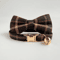 Personalized Tweed Check Cat Collar With Pearl Charm Detachable Bell 5
