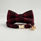 Personalized Tweed Check Cat Collar With Pearl Charm Detachable Bell 6