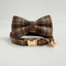 Personalized Tweed Check Cat Collar With Pearl Charm Detachable Bell 7
