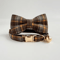 Personalized Tweed Check Cat Collar With Pearl Charm Detachable Bell 7