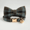 Personalized Tweed Check Cat Collar With Pearl Charm Detachable Bell 8