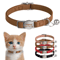 Personalized Leather Breakaway Cat Collar With Custom Engraving Bell 0