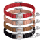 Personalized Leather Breakaway Cat Collar With Custom Engraving Bell 1