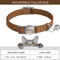 Personalized Leather Breakaway Cat Collar With Custom Engraving Bell 6