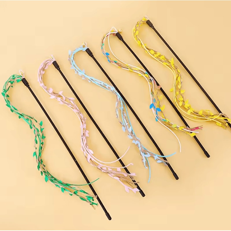 Interactive Rope Tassel Cat Teaser Wand With Bell 2