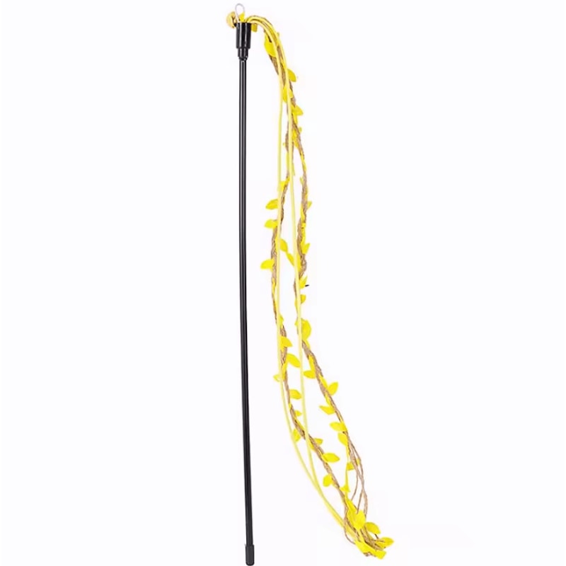 Interactive Rope Tassel Cat Teaser Wand With Bell 4