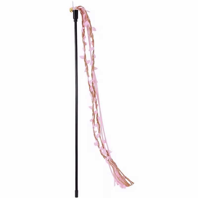 Interactive Rope Tassel Cat Teaser Wand With Bell 5