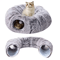 Plush Donut Cat Tunnel Bed Cozy Peekaboo Play Tunnel Sleeping Nest 0