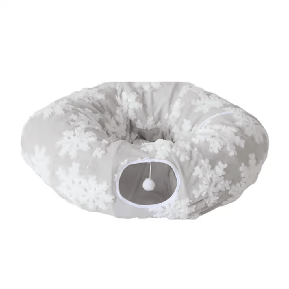 Plush Donut Cat Tunnel Bed Cozy Peekaboo Play Tunnel Sleeping Nest 6