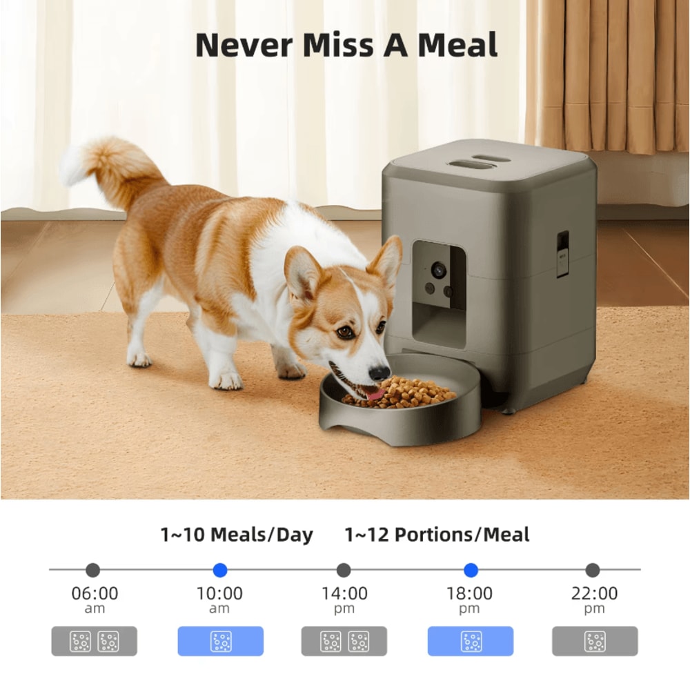 Smart WiFi Automatic Pet Feeder With Camera 2L Remote AppControlled Food Dispenser 1