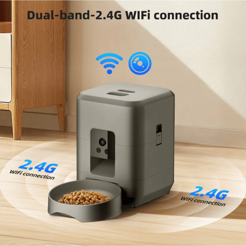 Smart WiFi Automatic Pet Feeder With Camera 2L Remote AppControlled Food Dispenser 3