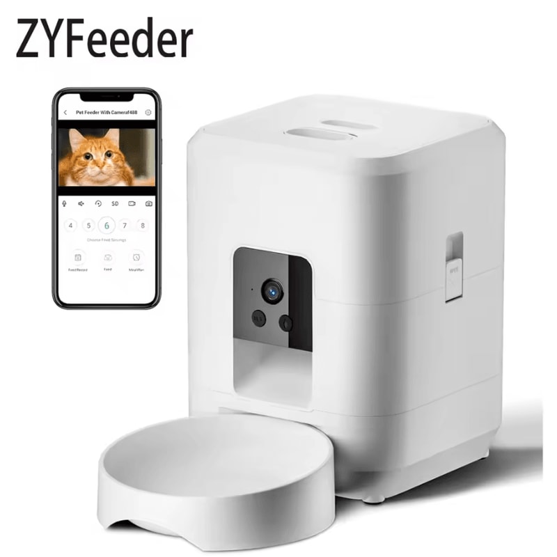 Smart WiFi Automatic Pet Feeder With Camera 2L Remote AppControlled Food Dispenser 4