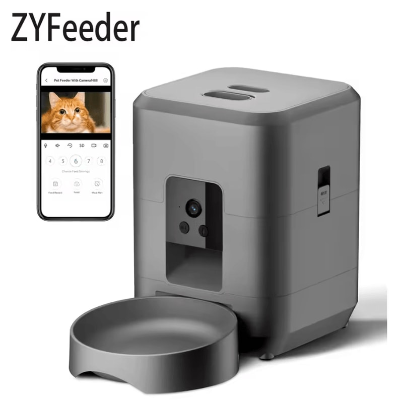 Smart WiFi Automatic Pet Feeder With Camera 2L Remote AppControlled Food Dispenser 5