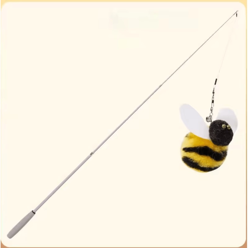 Carbon Fiber Telescopic Cat Teaser Wand 110cm Interactive Feather Toy 4