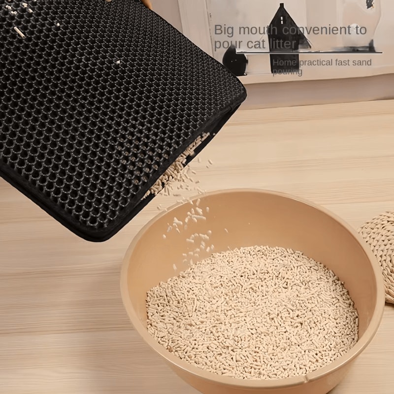 Large DoubleLayer EVA Cat Litter Mat Waterproof Litter Trapping Floor Protector 2