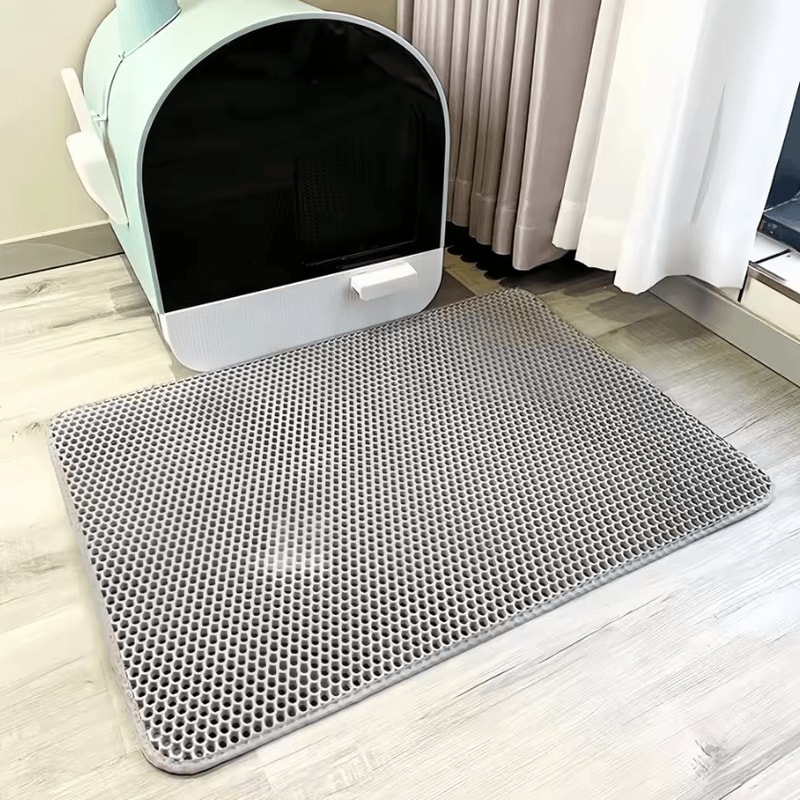 Large DoubleLayer EVA Cat Litter Mat Waterproof Litter Trapping Floor Protector 4