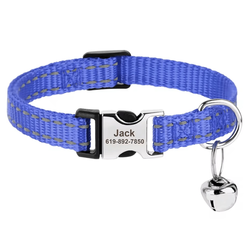 Personalized AntiLost Cat ID Collar With Custom Name Tag Bell 13