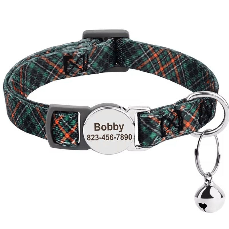 Personalized AntiLost Cat ID Collar With Custom Name Tag Bell 4