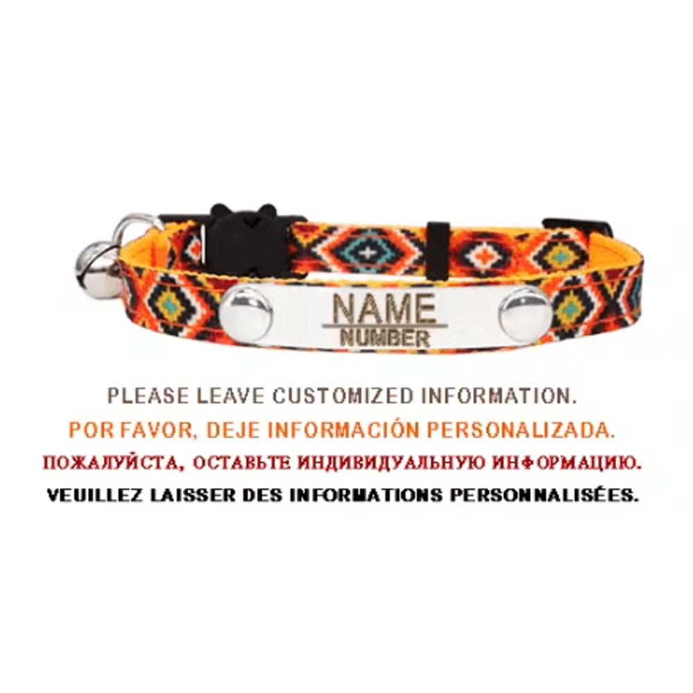 Personalized Bell Cat Collar Adjustable Breakaway Buckle Small Dog Collar Pet Supplies Nameplate Ki 4