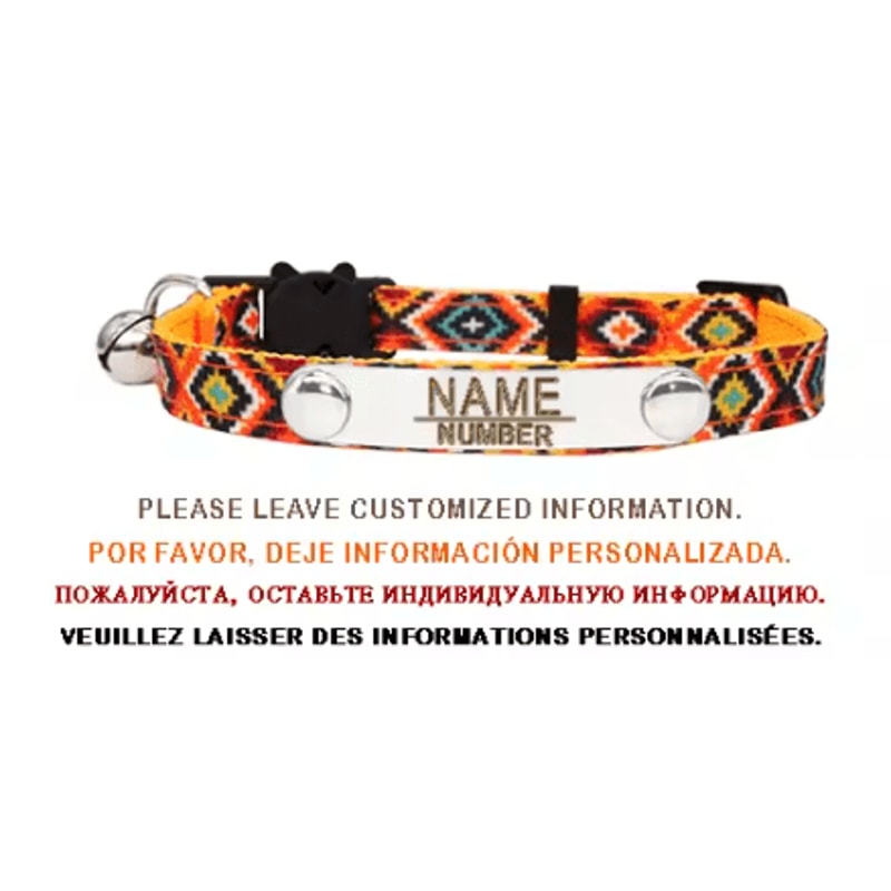 Personalized Bell Cat Collar Adjustable Breakaway Buckle Small Dog Collar Pet Supplies Nameplate Ki 4