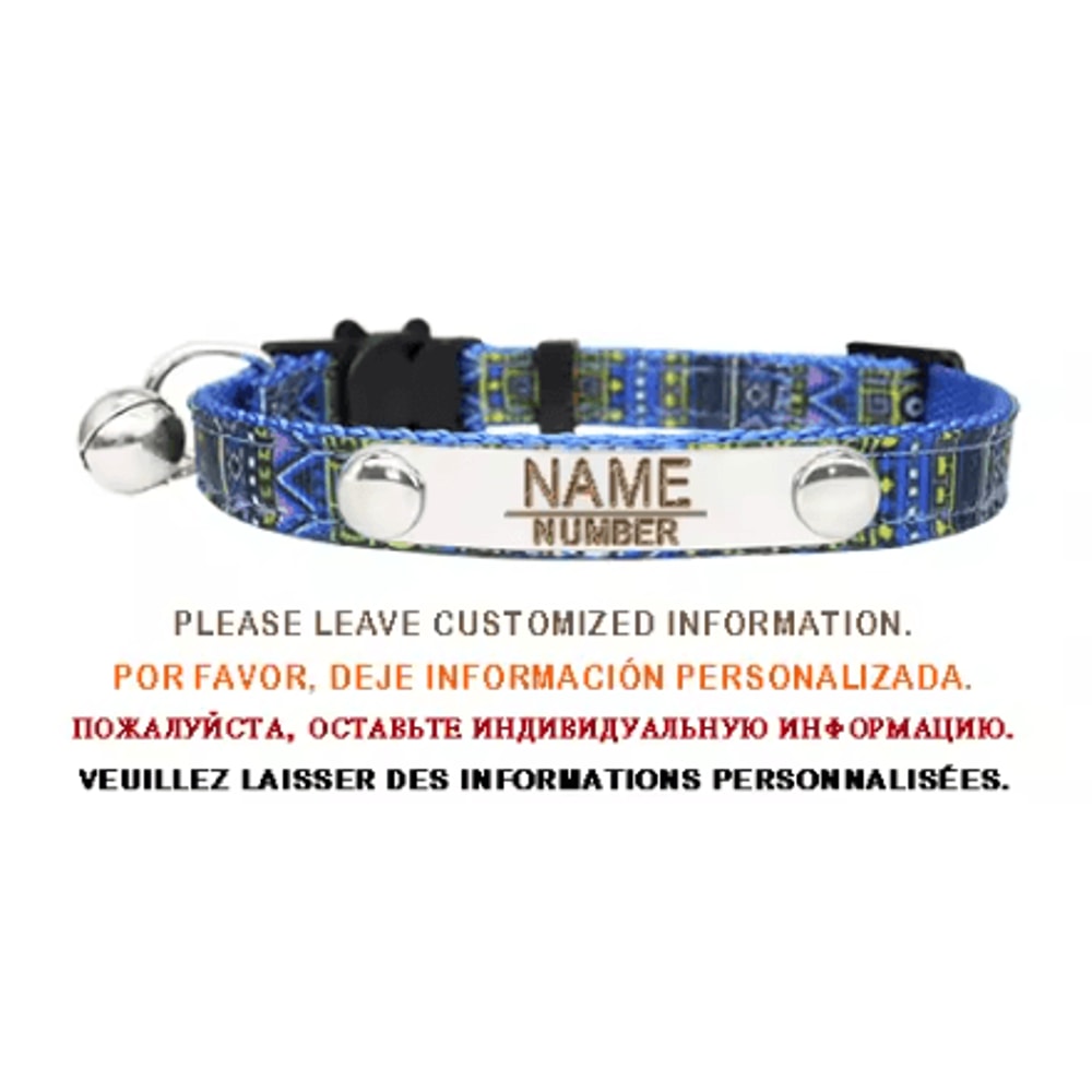Personalized Bell Cat Collar Adjustable Breakaway Buckle Small Dog Collar Pet Supplies Nameplate Ki 5