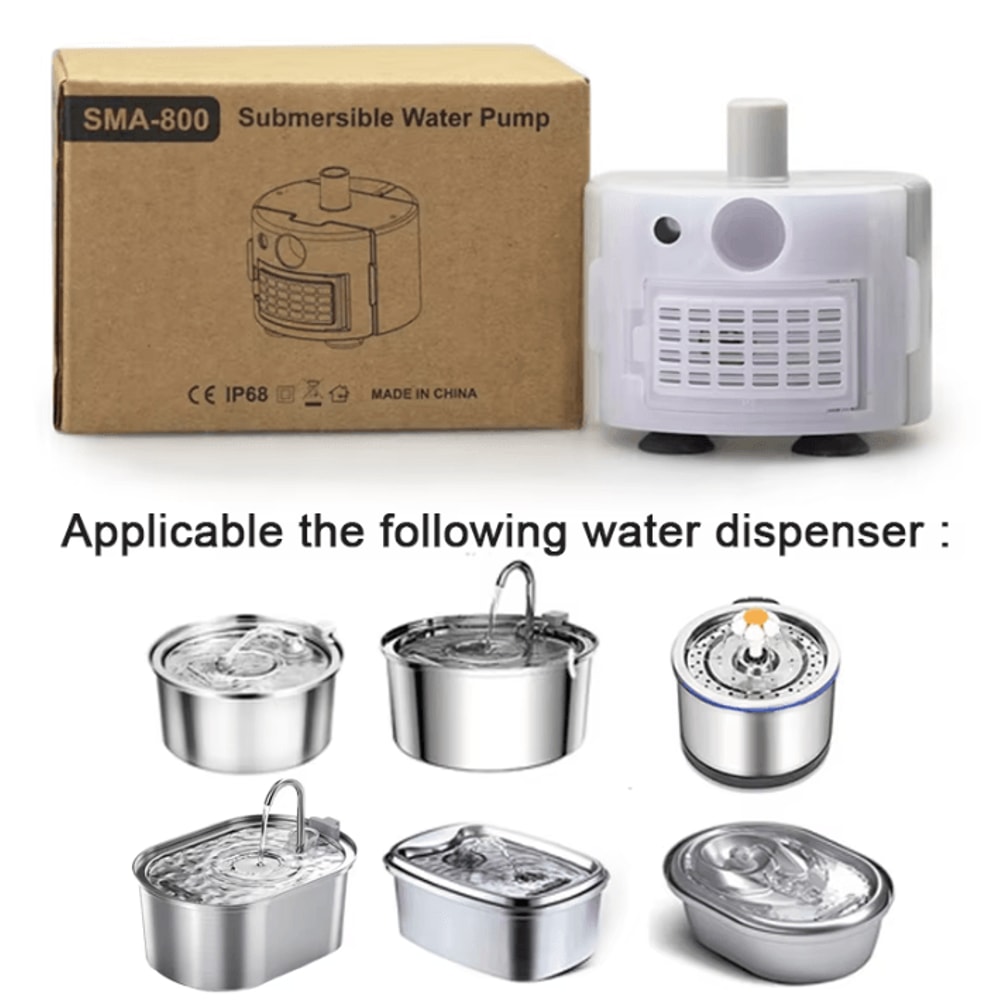 USB Submersible Water Pump For Pet Fountains Quiet Replacement Motor With Cleaning Kit 3