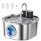 Wireless Rechargeable Stainless Steel Cat Water Fountain 3L SensorActivated Pet Water Dispenser 6