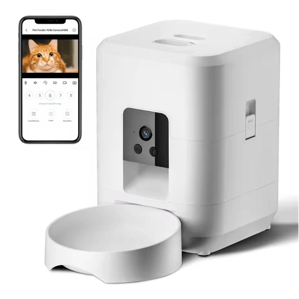 Smart WiFi Automatic Pet Feeder With Camera Timer 2L Remote Feeding System 8