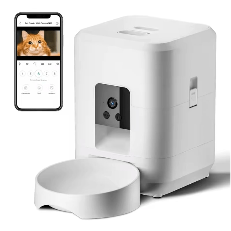 Smart WiFi Automatic Pet Feeder With Camera Timer 2L Remote Feeding System 8