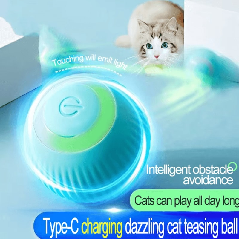 Interactive Automatic Rolling Cat Ball Toy Smart SelfMoving Exercise Ball 0