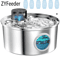 Cordless Motion Sensor Stainless Steel Cat Water Fountain 0