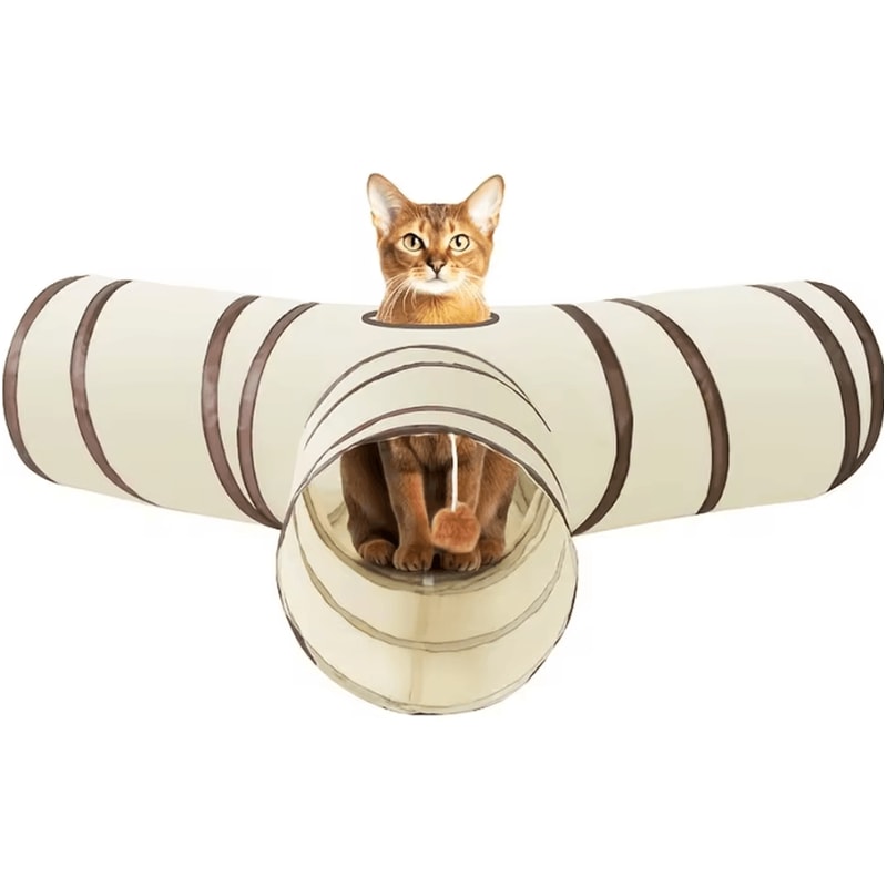 Hide Play Foldable Cat Tunnel Toy With Storage Bag 0