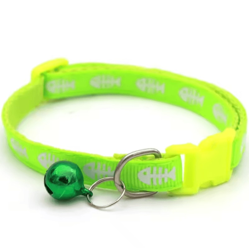 FishBone Charm Adjustable Cat Kitten Collar With Bell 4