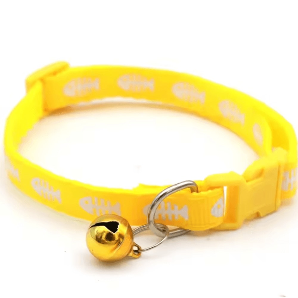 FishBone Charm Adjustable Cat Kitten Collar With Bell 6
