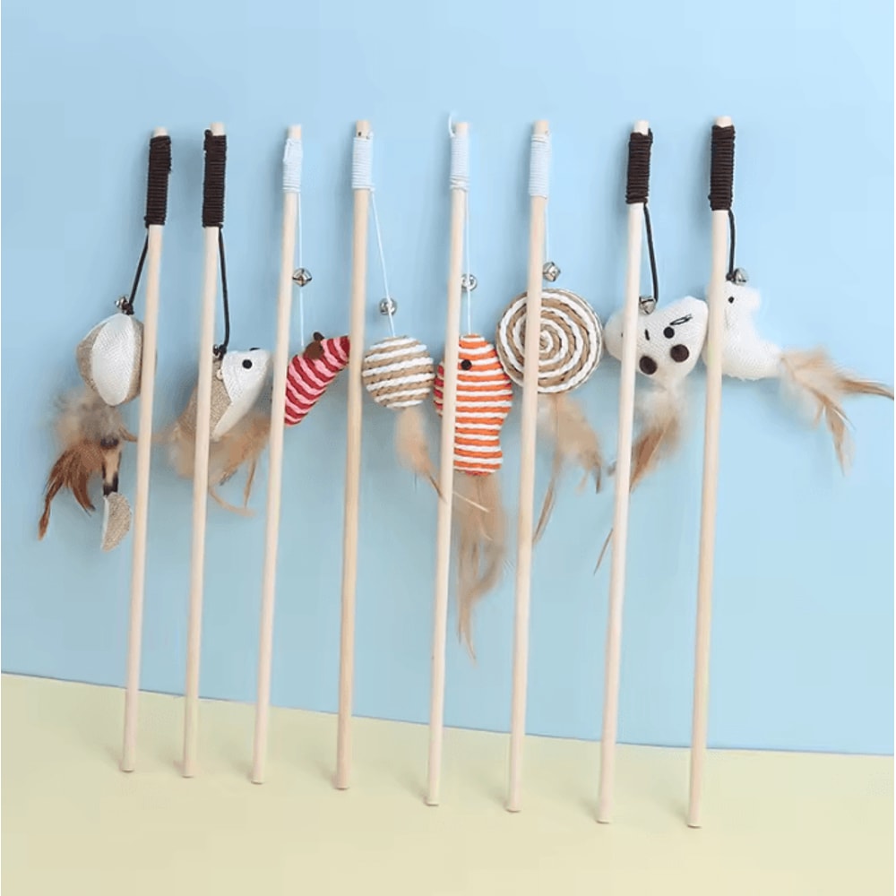 WhiskerHunter Mouse Feather Teaser Wand 0