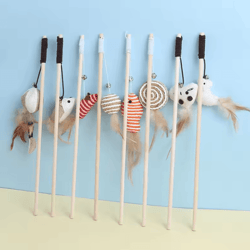 whiskerhunter mouse feather teaser wand