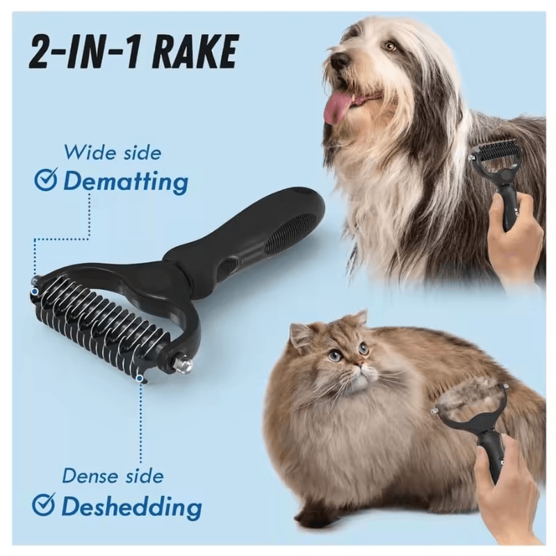 FurMaster Grooming Brush Metal Comb Set For LongHaired Pets 1