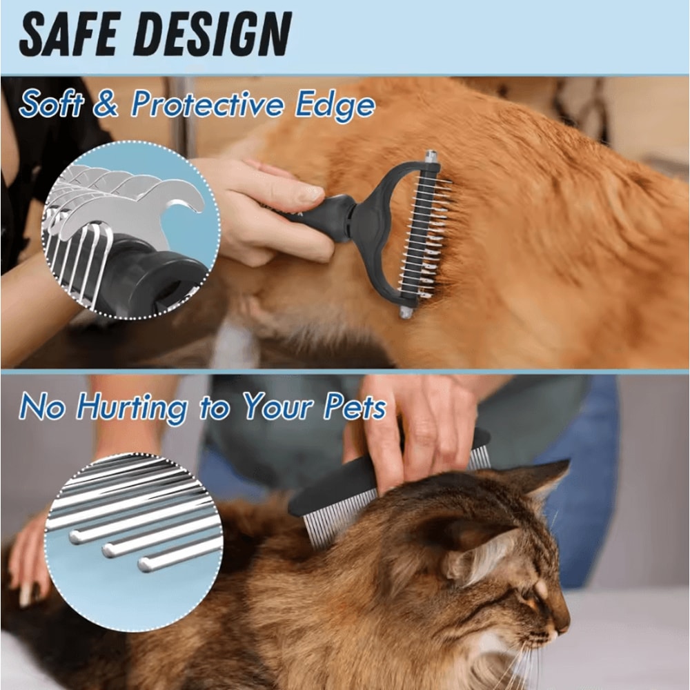 FurMaster Grooming Brush Metal Comb Set For LongHaired Pets 3