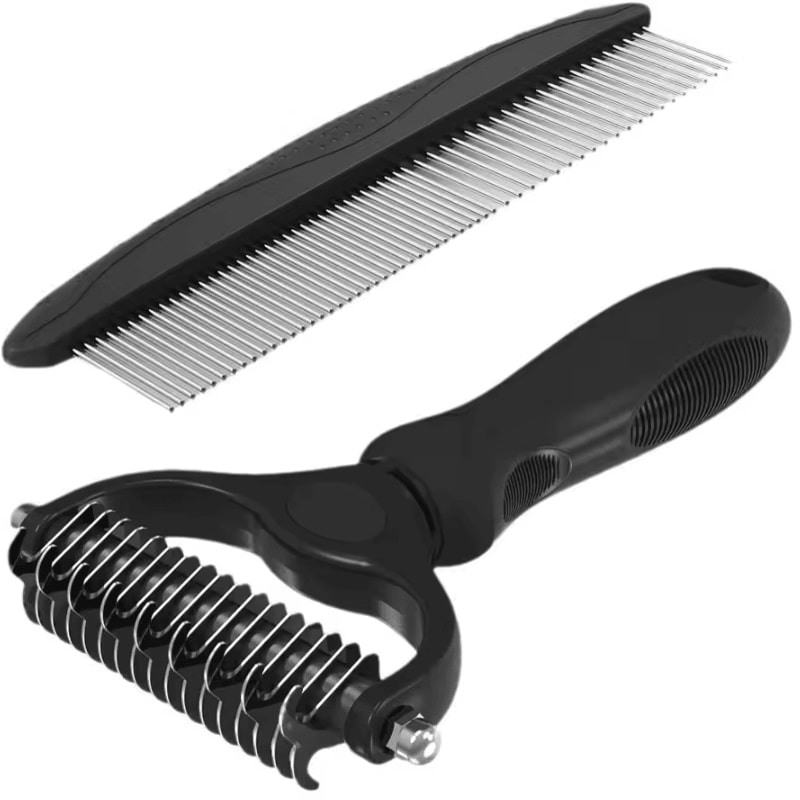 FurMaster Grooming Brush Metal Comb Set For LongHaired Pets 4