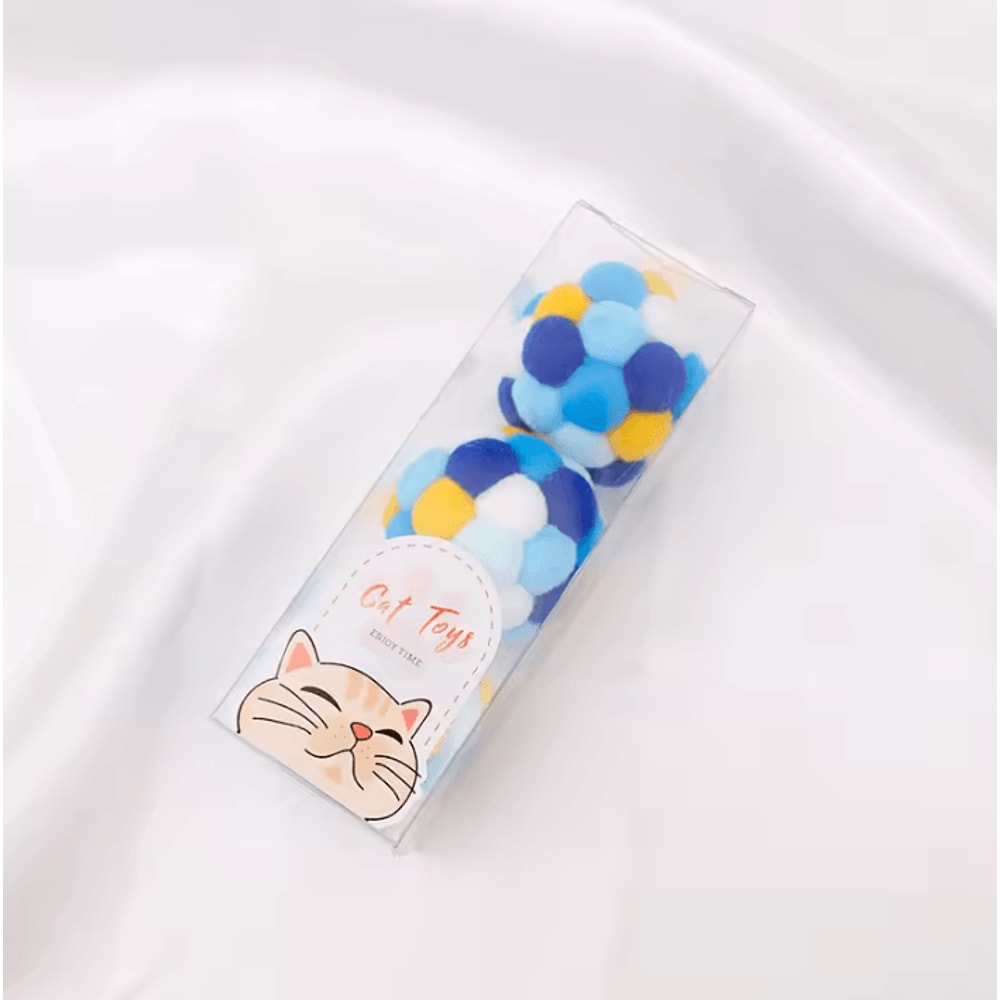 Rainbow Plush Bell Catnip Ball Toy Set 4