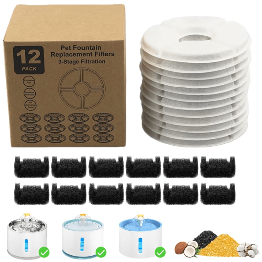 PureFlow Activated Carbon Water Fountain Filter Replacement Set 0