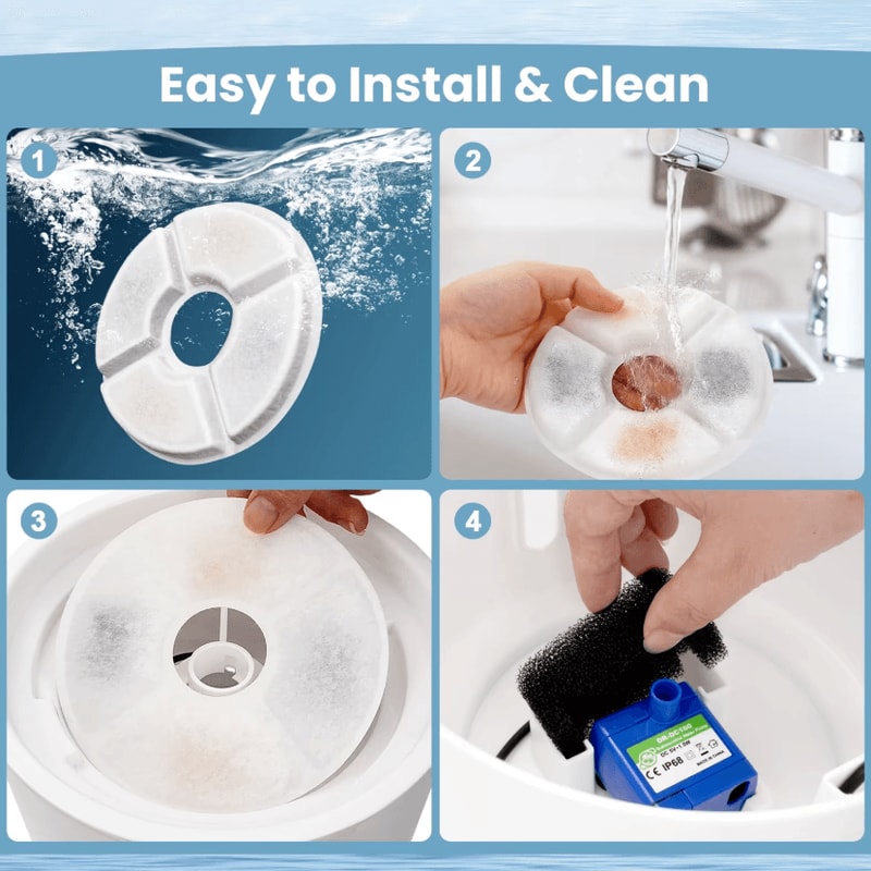 PureFlow Activated Carbon Water Fountain Filter Replacement Set 1