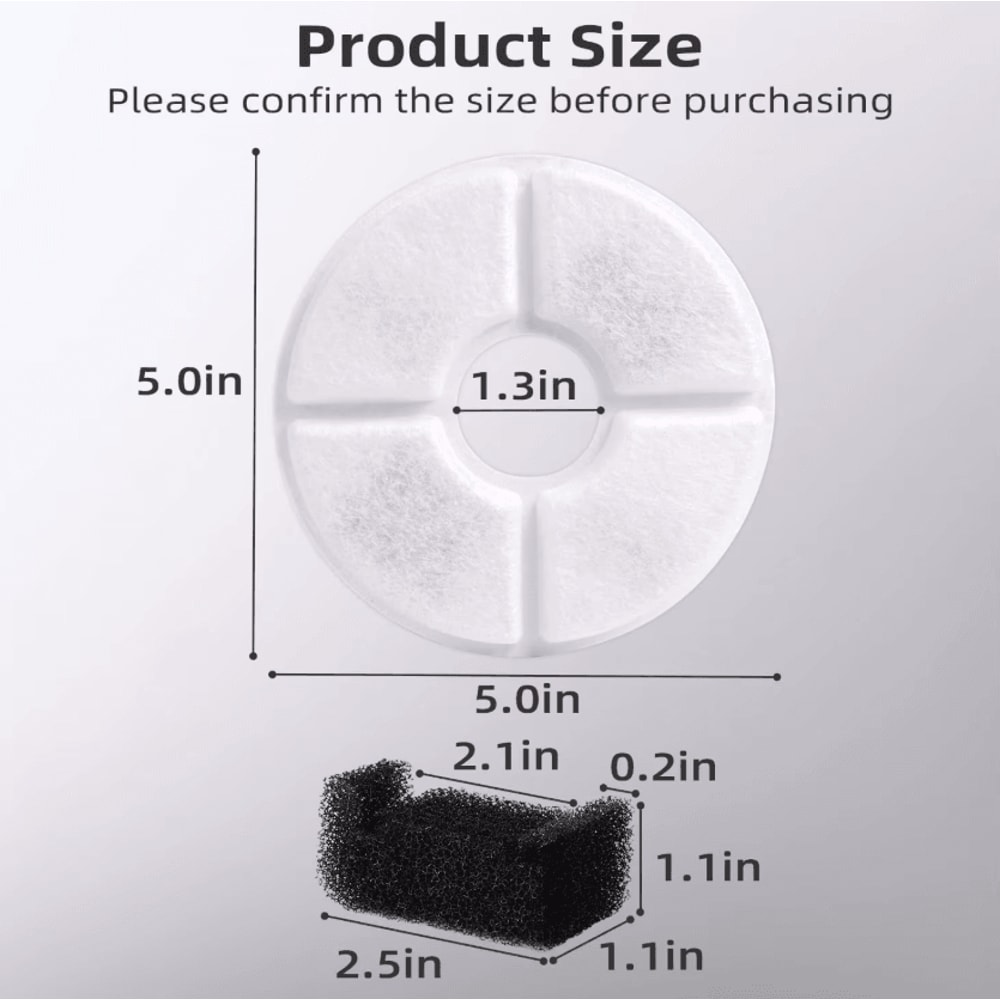 PureFlow Activated Carbon Water Fountain Filter Replacement Set 2