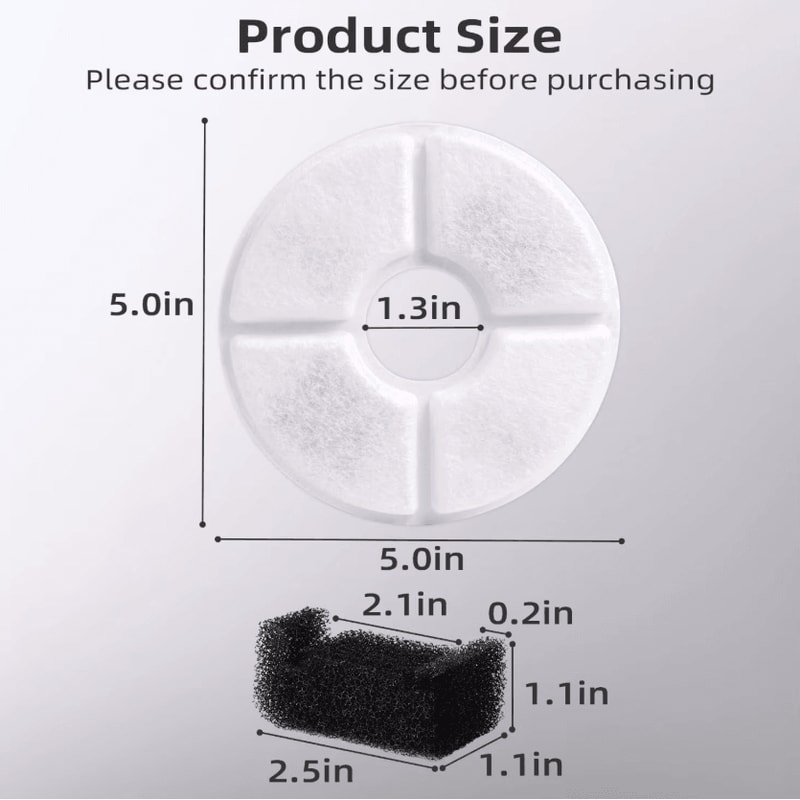 PureFlow Activated Carbon Water Fountain Filter Replacement Set 2