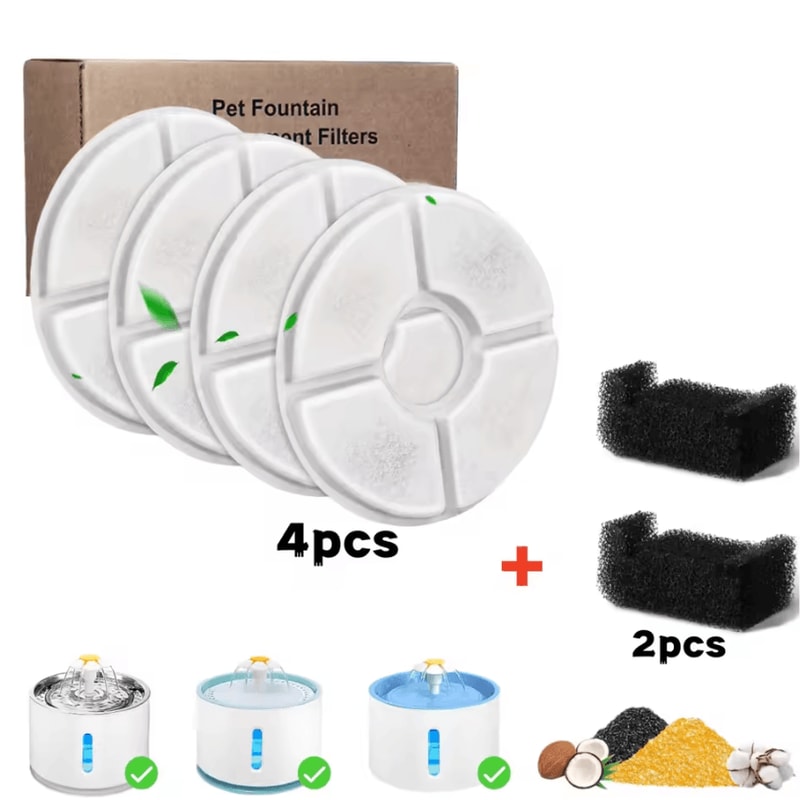 PureFlow Activated Carbon Water Fountain Filter Replacement Set 3
