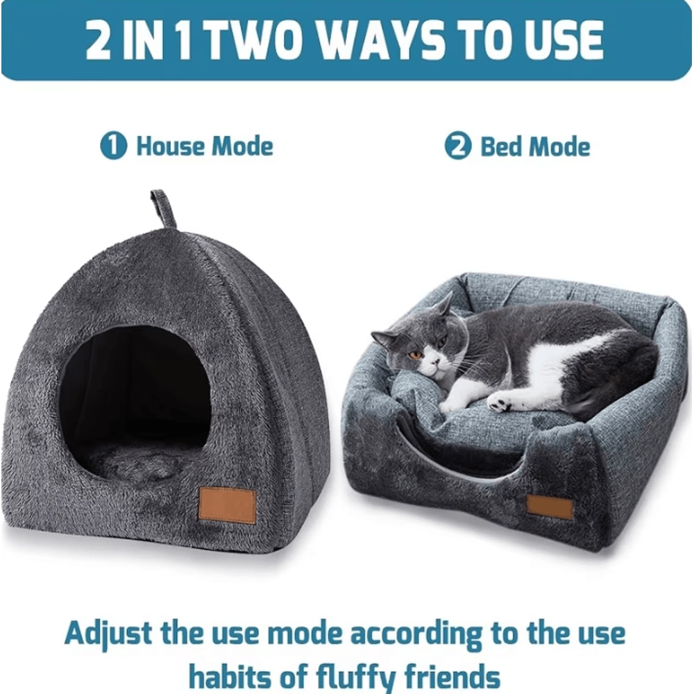 CozyCave Triangle Cat House Bed 1