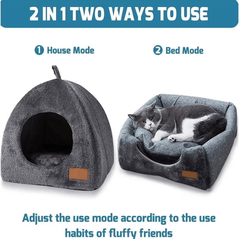 CozyCave Triangle Cat House Bed 1